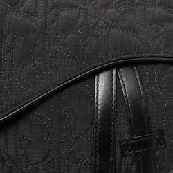 Pre Owned Dior Black Oblique Nylon Saddle Crossbody Bag