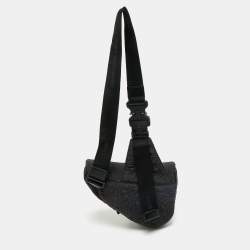 Pre Owned Dior Black Oblique Nylon Saddle Crossbody Bag