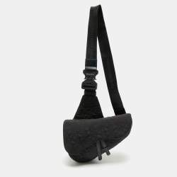 Dior Black Oblique Nylon Saddle Crossbody Bag