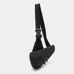 Pre Owned Dior Black Oblique Nylon Saddle Crossbody Bag