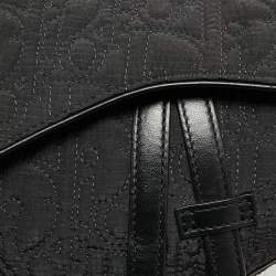 Pre Owned Dior Black Oblique Nylon Saddle Crossbody Bag