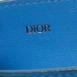 Pre Owned Dior Homme Blue Leather Card Holder