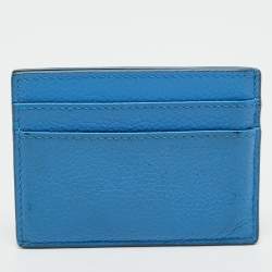 Pre Owned Dior Homme Blue Leather Card Holder