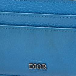 Pre Owned Dior Homme Blue Leather Card Holder
