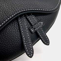 Pre Owned Dior Black Leather Nano Saddle Bag