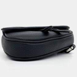 Pre Owned Dior Black Leather Nano Saddle Bag