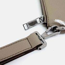 Pre Owned Dior Beige Grey Leather Dior Homme clutch