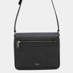Pre Owned Dior Gravity Black Leather Messenger Bag