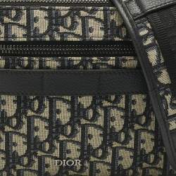 Pre Owned Dior Navy Blue Oblique Canvas Safari Bag