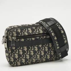 Pre Owned Dior Navy Blue Oblique Canvas Safari Bag