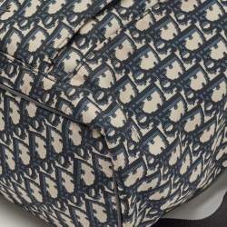 Pre Owned Dior Navy Blue Oblique Nylon Motion Backpack