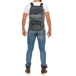 Pre Owned Dior Navy Blue Oblique Nylon Motion Backpack