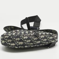 Pre Owned Dior Black Oblique Canvas Saddle Bag