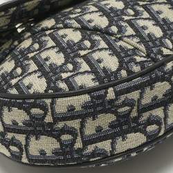Pre Owned Dior Black Oblique Canvas Saddle Bag