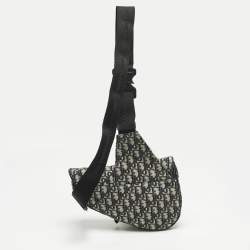 Pre Owned Dior Black Oblique Canvas Saddle Bag