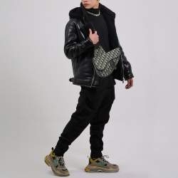 Pre Owned Dior Black Oblique Canvas Saddle Bag