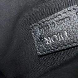 Pre Owned Christian Dior Scarab Oblique Beige Black Canvas Leather Crossbody Bag