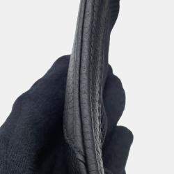 Pre Owned Christian Dior Scarab Oblique Beige Black Canvas Leather Crossbody Bag