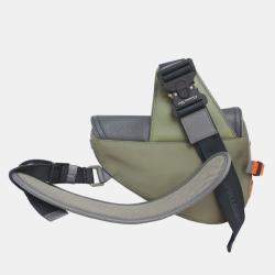 Pre Owned Dior Sacai Saddle Bag  Leather Body Khaki (Green X Navy)