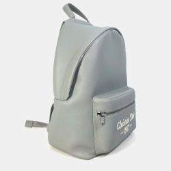 Pre Owned Christian Dior Dior Rider 1947 Logo Backpack  Gray Calfskin