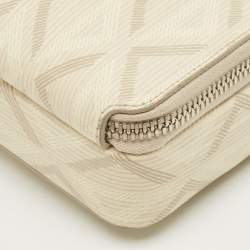 Pre Owned Dior Beige Diamond Print Coated Canvas and Leather Double Zip Camera Bag