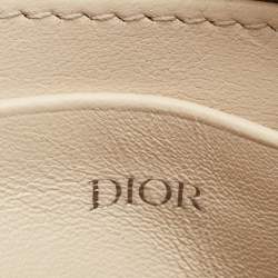 Pre Owned Dior Beige Diamond Print Coated Canvas and Leather Double Zip Camera Bag