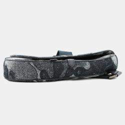 Pre Owned Dior Camouflage Saddle Crossbody Bag Navy Canvas