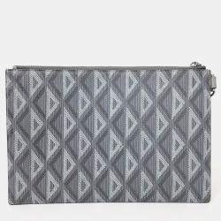 Pre Owned Dior Grey Coated canvas A5 Pouch