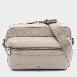 Pre Owned Christian Dior Dior Rider 2.0 Zip Messenger Bag  Shoulder Leather  Beige