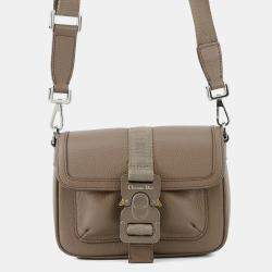Pre Owned Dior Hit The Road Roller Coaster Shoulder Bag Olive Leather Size Mini