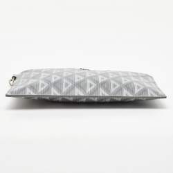 Pre Owned Dior Light Grey CD Diamond Coated Canvas A5 Pouch