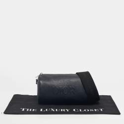 Pre Owned Dior Navy Blue/Black Leather Roller Messenger Bag