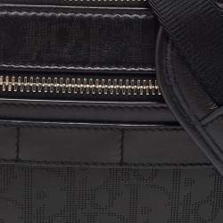 Pre Owned Dior Black Perforated Oblique Leather Galaxy Safari Messenger Bag