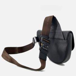 Pre Owned Dior Diorx Cactus Jack Saddlebag Black/Brown Leather