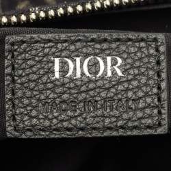 Pre Owned Dior Black Oblique Canvas and Leather Saddle Bag