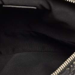 Pre Owned Dior Black Oblique Canvas and Leather Saddle Bag