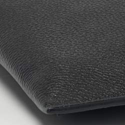 Pre Owned Dior Black Leather Zip Wristlet Pouch