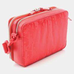 مملوكة مسبقًا حقيبة الكتف إيرل كريستيان ديور ديور نايلون وجلد أحمر ميراج