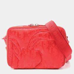 مملوكة مسبقًا حقيبة الكتف إيرل كريستيان ديور ديور نايلون وجلد أحمر ميراج