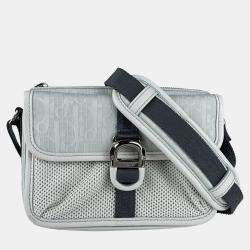 مملوكة مسبقًا Christian Dior Dior Shoulder Bag In Satin And Canvas Light Blue Gray