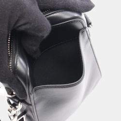 Pre Owned Christian Dior Dior World Tour Messenger Pouch Oblique Shoulder Bag Leather Black/Gray