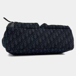 مملوكة مسبقًا Dior Black Fabric Rider Soft Hobo Bag Medium
