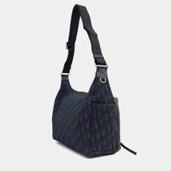 مملوكة مسبقًا Dior Black Fabric Rider Soft Hobo Bag Medium