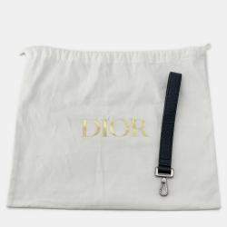 مملوكة مسبقًا حقيبة كلاتش ديور بالتعاون مع كيني شارف قماش جاكار بنقشة مائلة باللونين الأسود/البيج