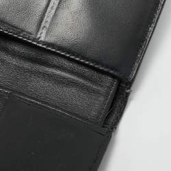 مملوكة مسبقًا محفظة ديور دي كوديات كانفاس مقوى بالماس أسود/رمادي ثنائية الطية