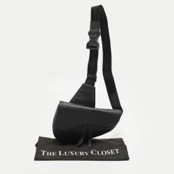مملوكة مسبقًا Dior Saddle Black Leather Crossbody Bag