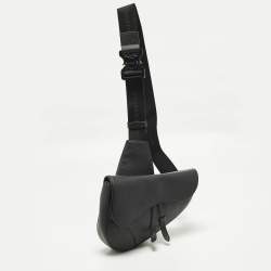 مملوكة مسبقًا Dior Saddle Black Leather Crossbody Bag