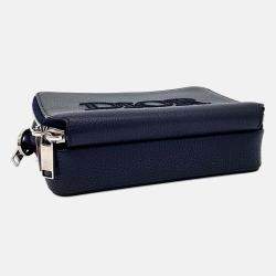 Pre Owned حقيبة ديور كروس بودي صغيرة جلد أزرق بحري