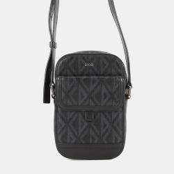 مملوكة مسبقًا Dior CD Hit The Road Vertical Pouch Shoulder Bag Black CanvasLeather