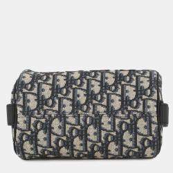 Pre Owned Dior Oblique Roller Shoulder Bag Rabbit Kids Black/Beige Canvas Leather Size Mini